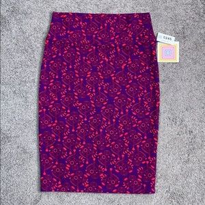 LuLaRoe purple and red Cassie skirt size M NWT